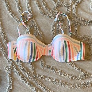 NWOT J Crew Rainbow Seersucker Bikini Top